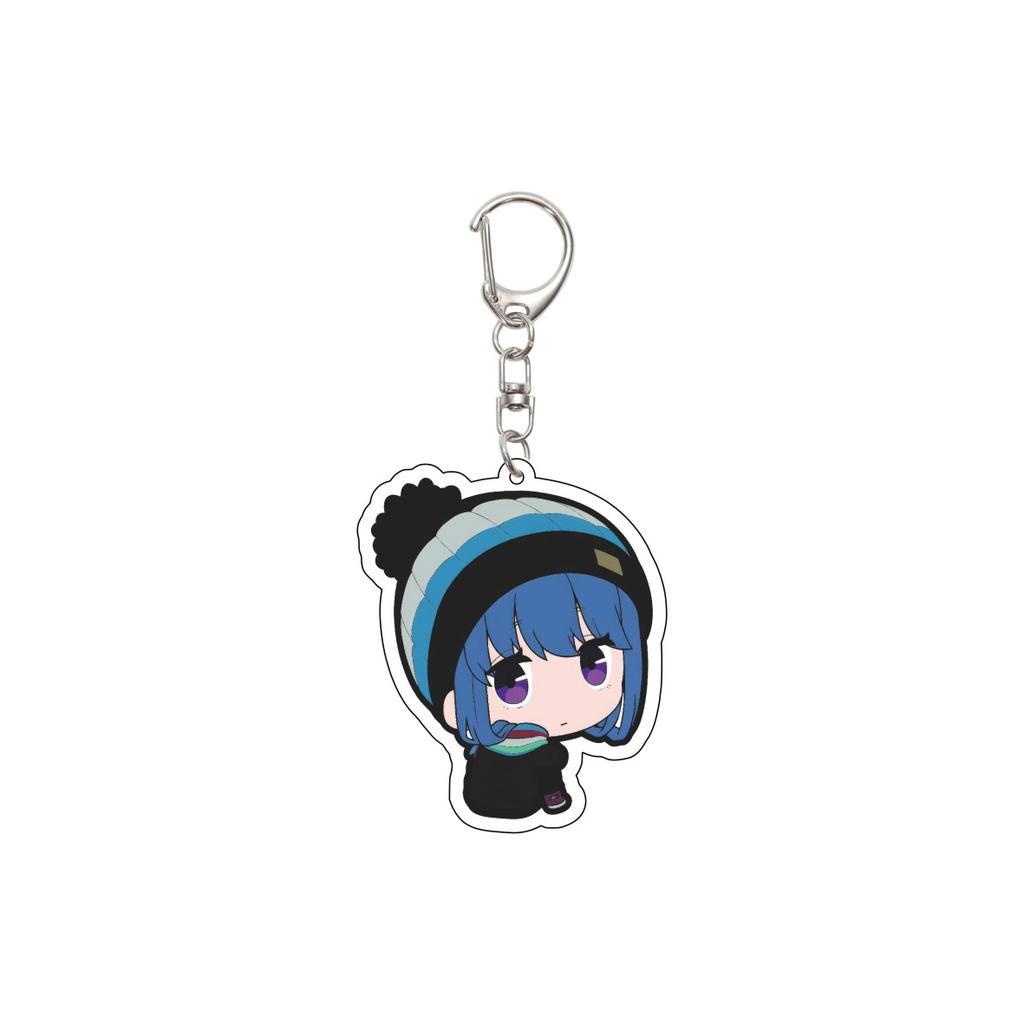 55MM Anime Laid-Back Camp Keychain Shima Rin/Inuyama Aoi/Ena Saitou Key Chain Acrylic Model Plate Christmas Gifts