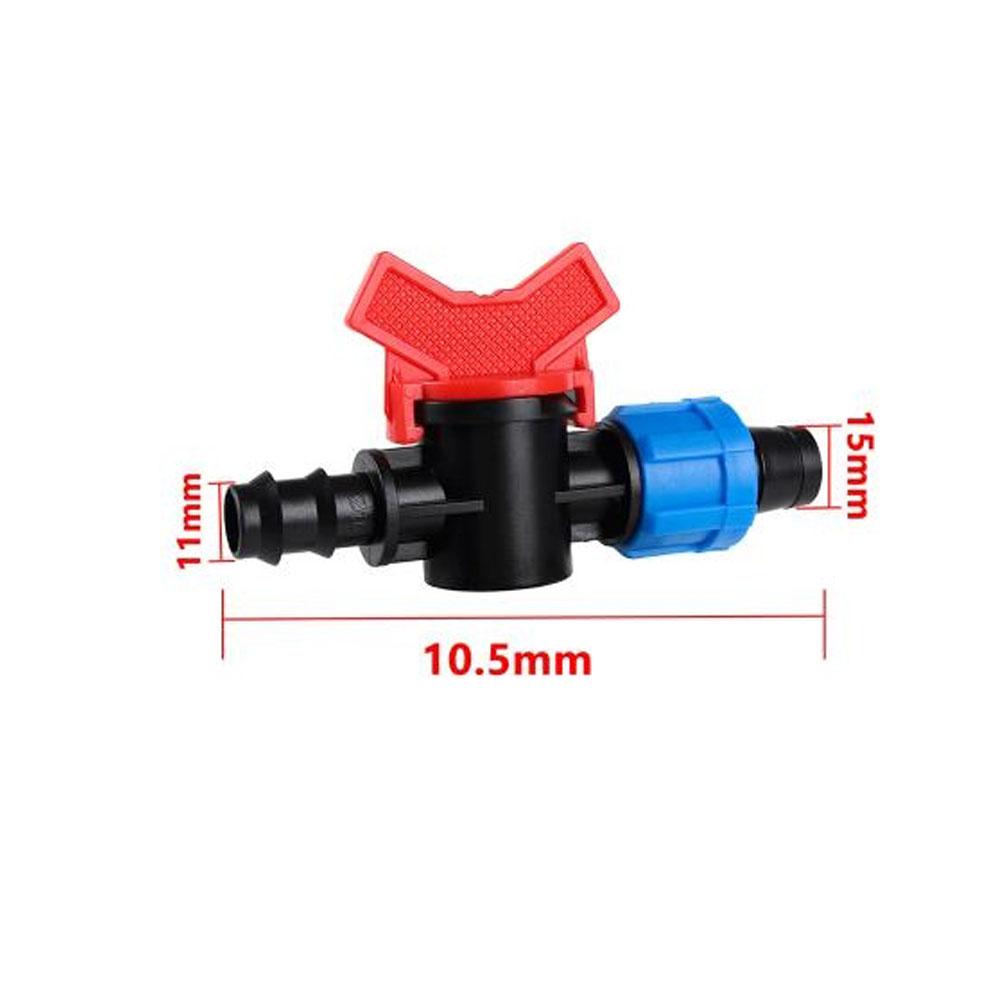 16mm Drip Irrigation Tape Locking Bypass Valve with T-ring DN17mm PE Pipe Bypass Straight Connector for Micro-Irrigation Tape