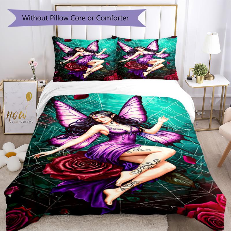 Gothic Style Bedding Set Breathable Duvet Cover with Pillowcases Decorative Bed Linen for Bedroom Home Decoration Birthday Gift