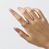New hot-selling three-color ring, split ring, personalized micro-inlaid zircon pin ring.