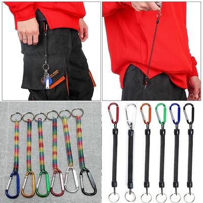 Camping Camping Carabiner Anti-lost Phone Keychain Portable Fishing Lanyards Spring Elastic Rope