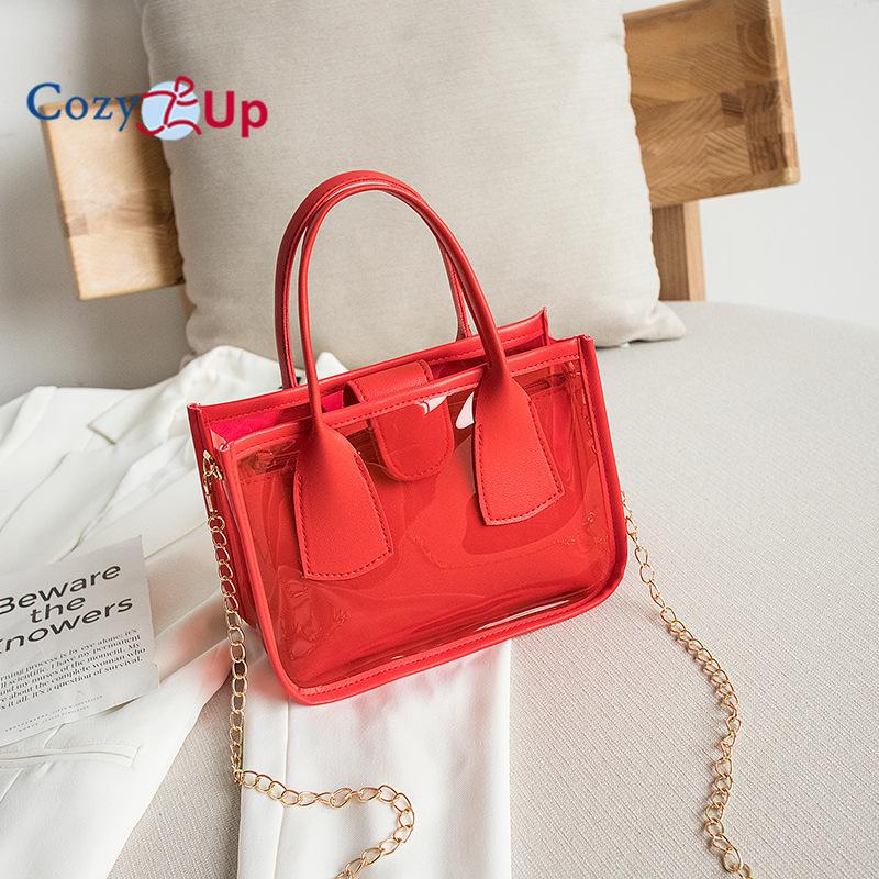 Cozy Up Transparente Mão Bun Mãe Bolsa Verão Bolsa Feminina
