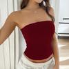 2026 spring and summer new product European and American Y2K sexy solid color backless knitted tube top women