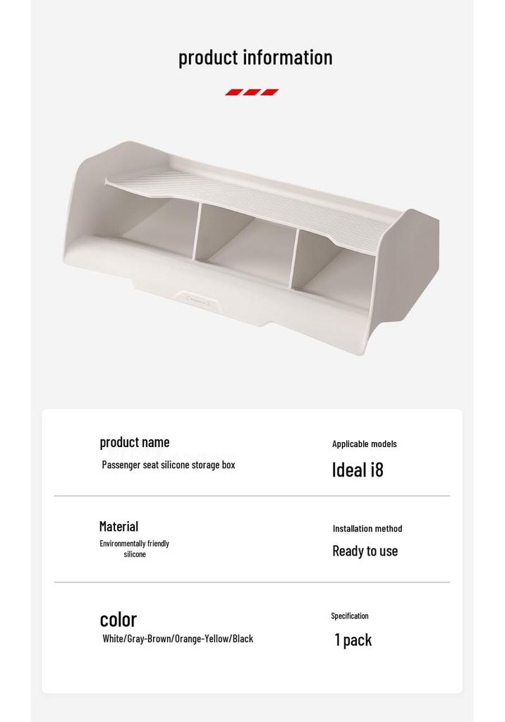Ideal I6/i8 Passenger Side Storage & Center Console Organizer