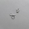 Elegant Asymmetrical Heart Earrings - 925 Silver Needle Korean Style Ear Cuff, Trendy Internet Celebrity Peach Heart Design