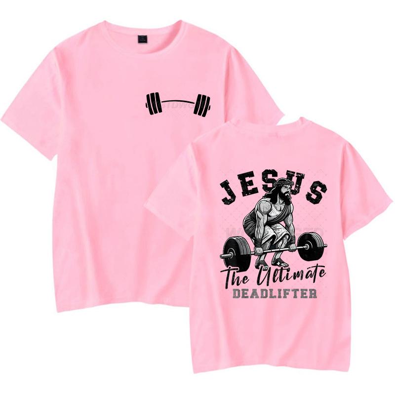 Funny Jesus Workout Graphic T Shirts Men Jesus The Ultimate Deadlifter Workout Christian Gift Tee Tops Sport Lover Fashion Shirt