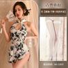 Sex underwear retro stand-up collar high-end cheongsam sexy uniform nightclub tight sleeveless hip-wrapped printing