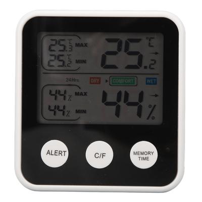 LCD Digital Display Thermometer Hygrometer Temperature Humidity Meter Gauge Hygrothermograph Black