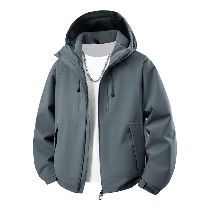 Spring and Autumn New Dopamine Men's Jacket Outdoor Windproof Casual Jacket Hooded Shoe Clothes