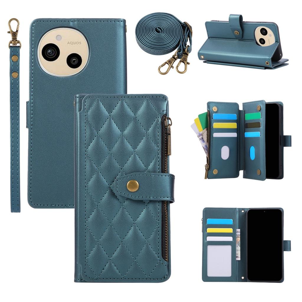 For Sharp Aquos Sense 9 8 7 Plus sense5G Crossbody Multi-Functional Delicate Leather Comfortable Grip Zipper Bag Wallet Case