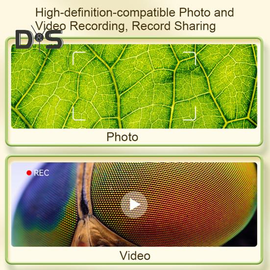 Kids Digital Microscope 1000X Mini Portable Pocket Microscope Camera with 2-Inch IPS Screen Built-in 8 LEDs Educational Science Experiment Magnifying