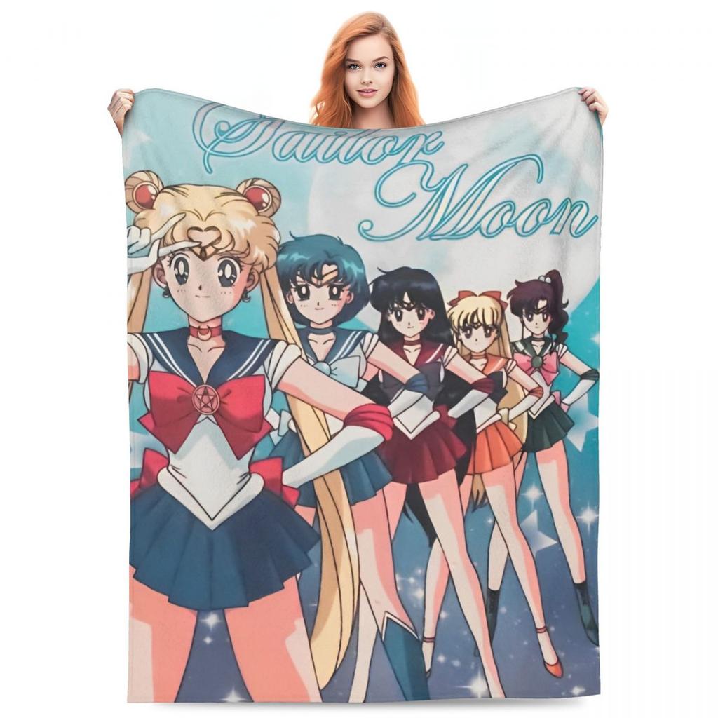 S-Sailor M-Moon Anime Blanket Quality Warm Throw Blanket Winter Picnic Outdoor Comfortable Bedspread
