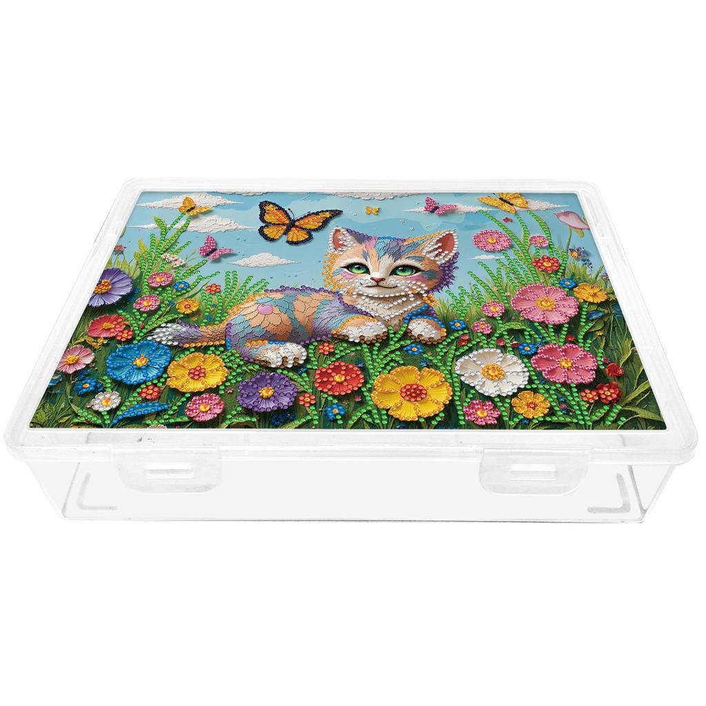 DIY Flower Plastic Large Capacity Diamond Painting Storage Box Exquisite Craft Supplies Storage Box for Home Holiday Gifts