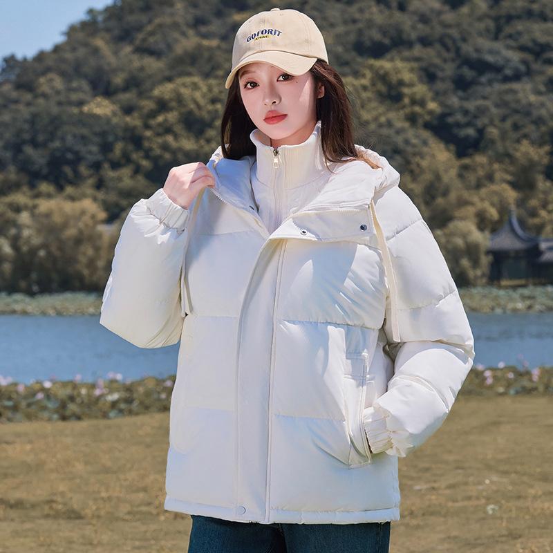Winter New Women's Fashion Fake Two Pieces Thickened Warm Down Cotton Clothes Hooded Short Cotton Clothes