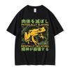Physically Slaying Mentally Decaying T Shirt Funny Japanese Style Frog Meme Tshirt Men Summer Print Frogs Casual Ocollar Tshirt