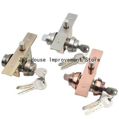 Metal Glass Framed Door Lock Floor Spring Invisible Door Lock Store and Office Door Locks, Hardware Accessories with Key