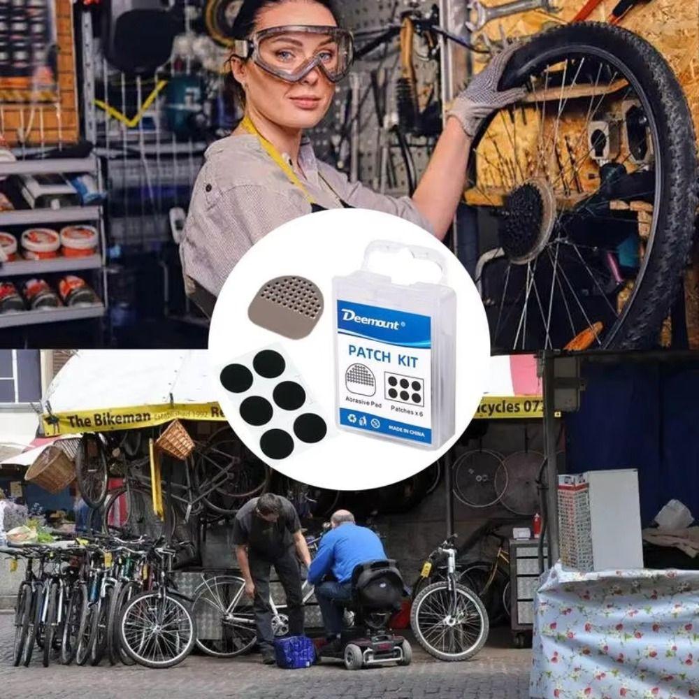 6PCS 25mm Bike Tire Patches Black Tire Patch Kit Portable Bicycle Inner Tire Repair Kit  Bike