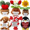 Bambola all'uncinetto Energia Positiva Tasca Abbraccio Fatto a Mano Maglia Peluche Patata Pianta Avocado Ape Tartaruga Anatra Divertente Regalo di Supporto Emotivo