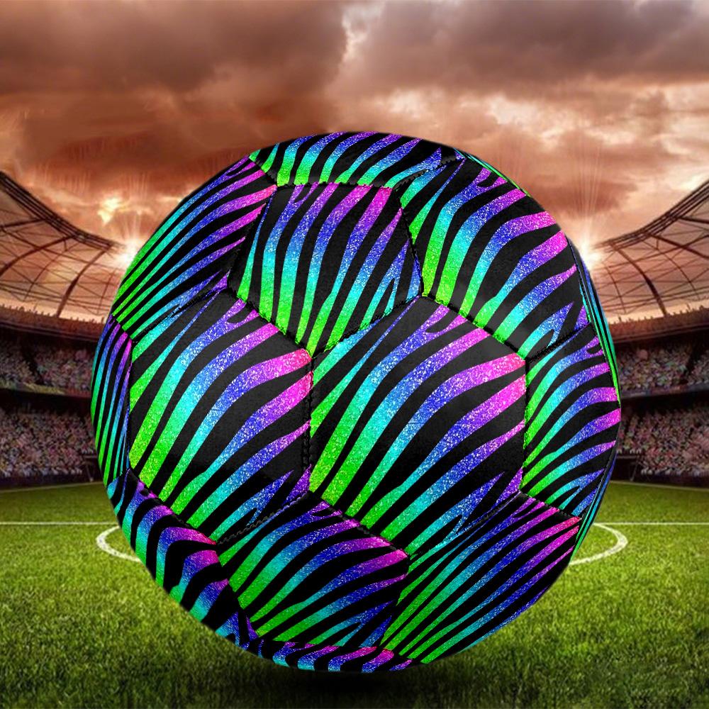 Dazzling Colors Indoor Soccer Ball Colorful Machine Stitched PVC Size 5 Team Training Competition Ready Durable High-Bounce Cool Sports Gift