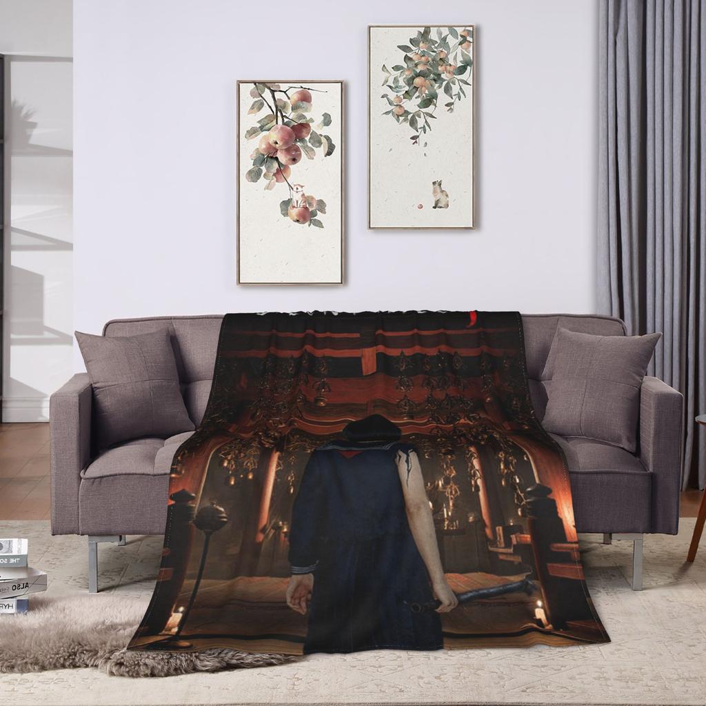 Soft Warm BlanketChildren Decorative Silent Hill F Video Game Horror Throw Blanket  Flannel Bedspread For Sofa Bed Cover