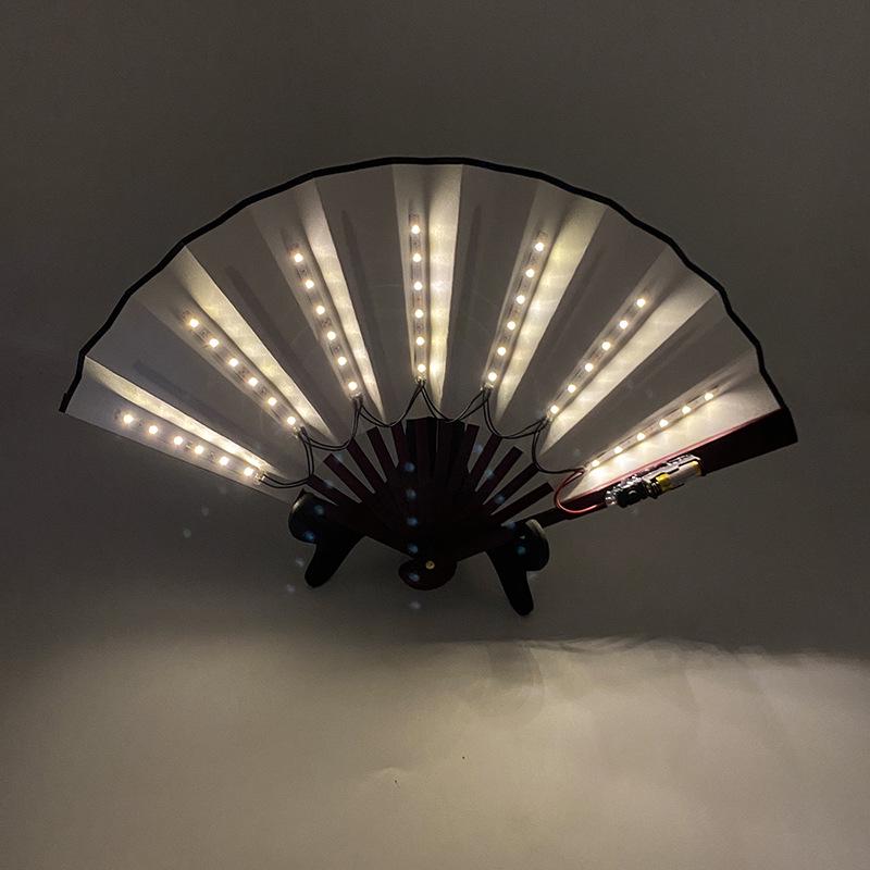 10-Inch LED Luminous Folding Dance & Disco Fan for Bodybuilding, Bars, and KTV Atmosphere