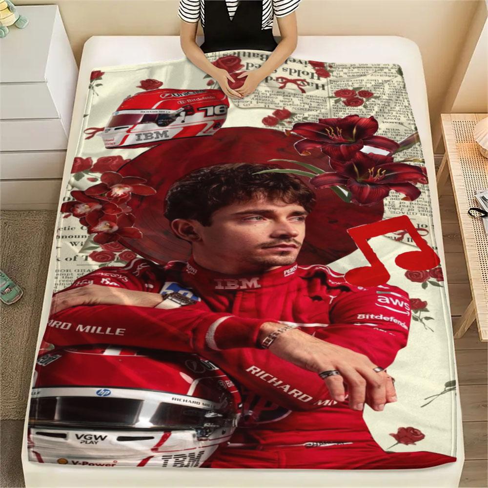 1PC Charles Leclerc Patterned Flannel Blanket Suitable For All Seasons for Home Decor Warmth and Comfort Gifts Holiday Present