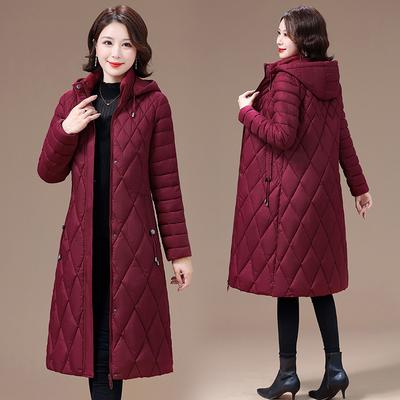 New Middle-aged Women and Mothers with Knee-high Down Cotton-padded Jacket Thickened Western-style Loose Cotton-padded Jacket Plus Size Winter.