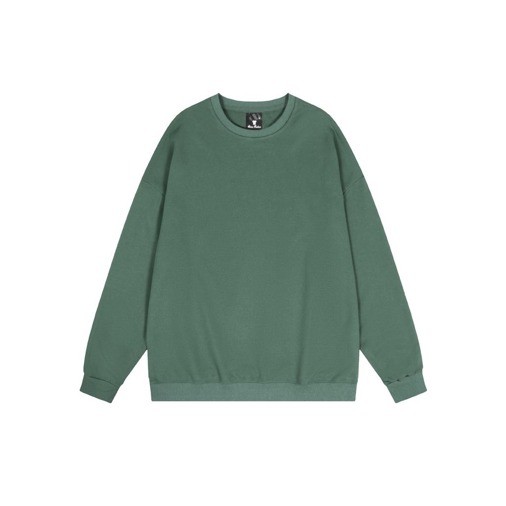 Basic Solid Color Fashionable Crew Neck Twill Sweatshirt Luxurious Relaxed-fit Versatile Unisex Long Sleeve Basic Streetwear Sweatshirt