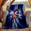 Blue Jackets Blanket Flannel Throw for Sofa, Travel, Camping, Livingroom, Office, Chair and Bed Soft and Warm Holiday Birthday Gifts