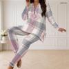 Women Plus Size Printed Half Zip Long Sleeve Longline Top Fitted Pants Two Piece Set