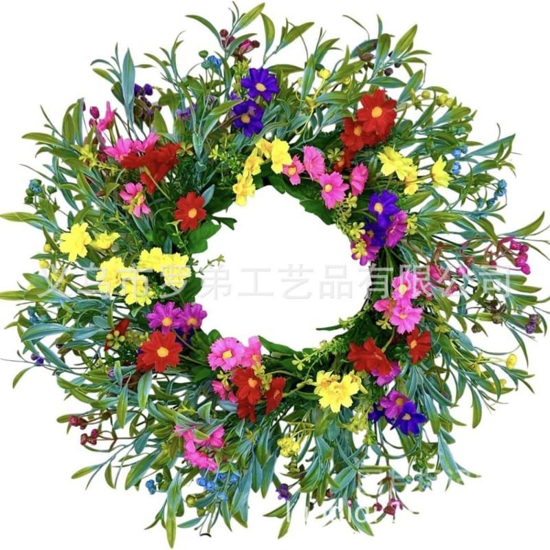 Artificial Flower Wreath Easter Valentines Day Hotel Restaurant Door Decorations