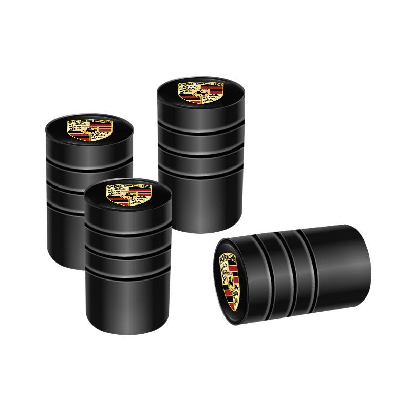 4Pcs Car Wheel Tire Valve Caps Tyre Stem Covers Accessories For Porsche Panamera Taycan 911 718 Macan Cayenne Boxster Cayman 918