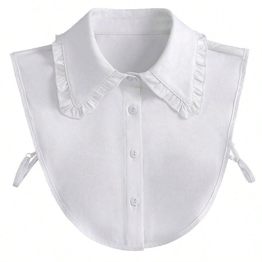 Fake collar Women's versatile fake collar Autumn and winter ruffle edge fake collar Solid color shirt Inner collar