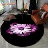 Covor rotund cu floarea soarelui, floarea soarelui, cu margarete 3D, covor pentru sufragerie, canapea pentru dormitor pentru copii, decor cameră de joacă, covoraș antiderapant