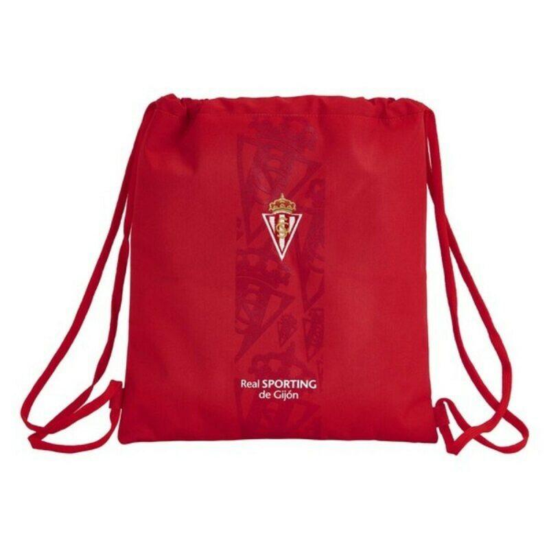 Real Sporting De Gijón-Real Sporting De Gijón Red String Backpack Bag