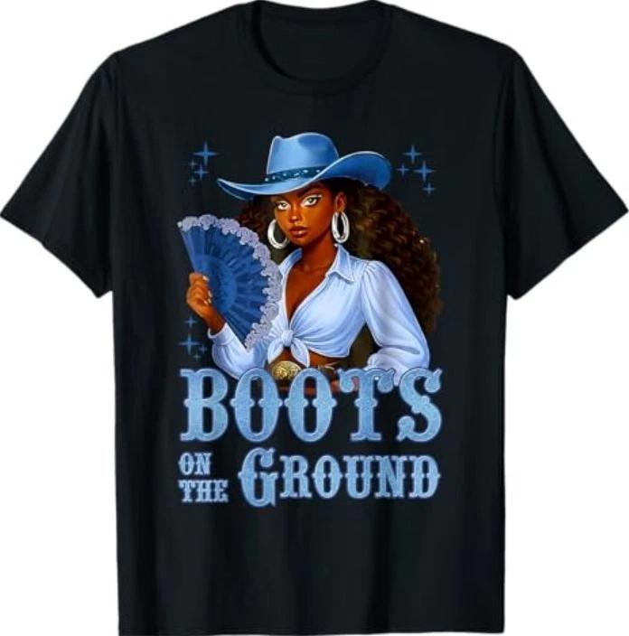 Boots On The Ground Western Cowgirl Rodeo Country Outfits T-Shirt S