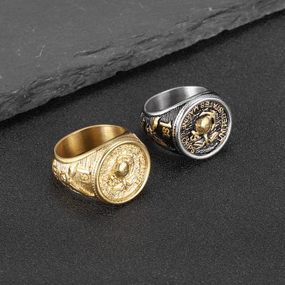 Hip Hop Army Marine Eagle Steel Titanium Finger Ring for Men Stainless Steel Jewellery Accessories Daily Wear Finger Ring