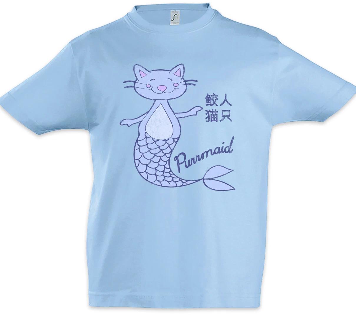 Purrmaid Kids Boys kids boys T-Shirt Mermaid Cat Cats Love Addiction Addicted Meow 100