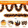 2m Halloween Tinsel Garland with Pumpkin Spider Bat Designs Shiny Metallic Twist for Home Tree Indoor Outdoor Party Decorations