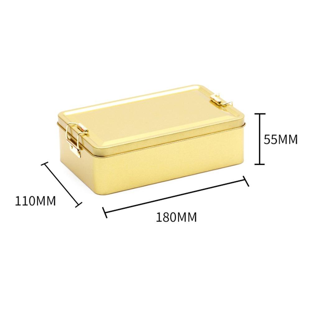 New With Lid Tinplate Box Rectangular Shape Multi Color Metal Storage Box Buckle High Quality Candy Box Kitchen Organization