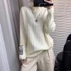 Pullover Sweater Autumn And Winter 2022 Vertical High Neck Sweater Women Loose Slouchy Pullover Solid Knitted Sweater Pullover