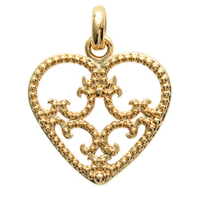[K3624] - Vergoldeter Anhänger 'Liebe' goldfarben - 22x18 mm