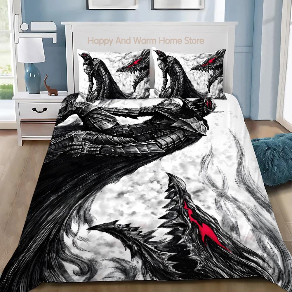 Duvet Cover Anime Berserk Pillowcase Bedding Set Adult Boy Girl Bedroom Decoration Boys Gift Single Double Large Size