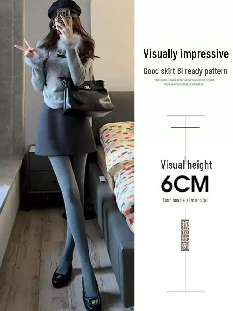 Petite Elegant High-Waisted Grey Wool Blend A-Line Mini Skirt for Women - Slimming Autumn/Winter 2026 Style