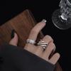Anello aperto multistrato cavo geometrico per donna, design di nicchia di moda unico, gioielli all'ingrosso