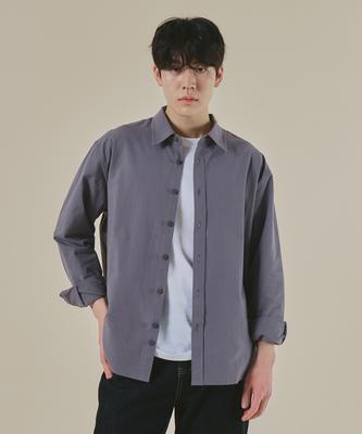 LXT For Summer Cotton Linen Semi-Overshirt [Dark Gray]