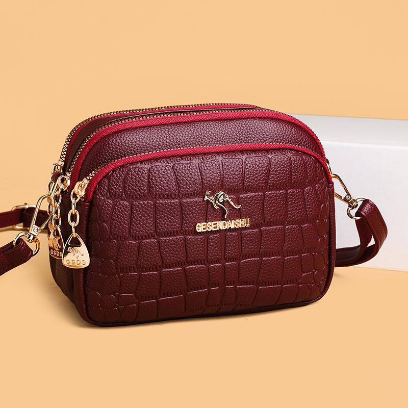 Fashi High Quality Crocod Pattern Women Leather Shoulder Bag Brand Designer 2 Layers Handbag Luxury Small Female Crossbody Sac