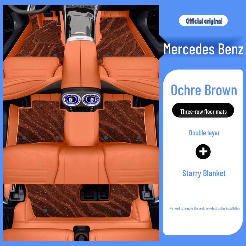 Mercedes-Benz GLC Full-Coverage, Eco-Friendly, Odorless Leather Floor Mats for Interior Protection and Modification.