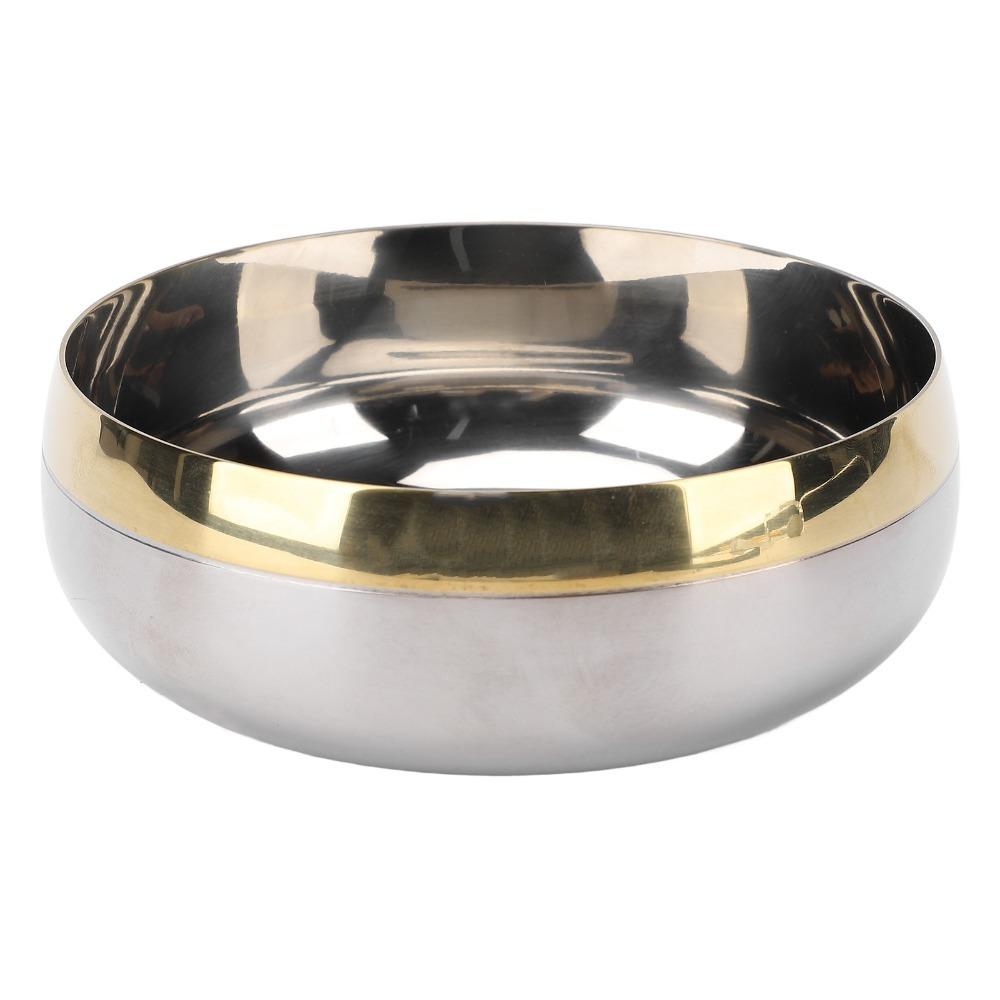Rustless Steel Metal Bowl Polished Inner Wall Food Bowl Stackable Serving Bowl Salad Making