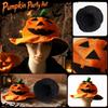 Fluwelen Halloween Pompoen Hoed Kostuum Prop voor Dansfeest Optreden